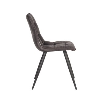 Eetkamerstoel Jelt - Antraciet - Velours - Black Frame