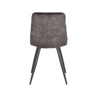 Eetkamerstoel Jelt - Antraciet - Velours - Black Frame