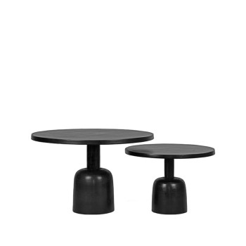 Salontafel Set Wink - Zwart - Metaal - 70 cm