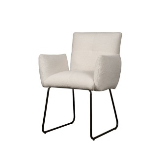 AI-CHAIR Dante armchair - fabric Teddy MJ8-1 White