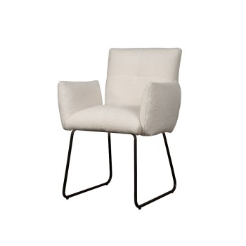 AI-CHAIR Dante armchair - fabric Teddy MJ8-1 White