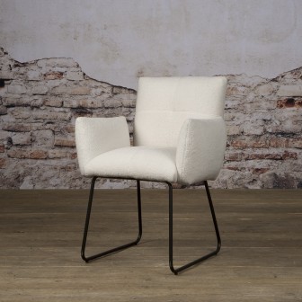 AI-CHAIR Dante armchair - fabric Teddy MJ8-1 White