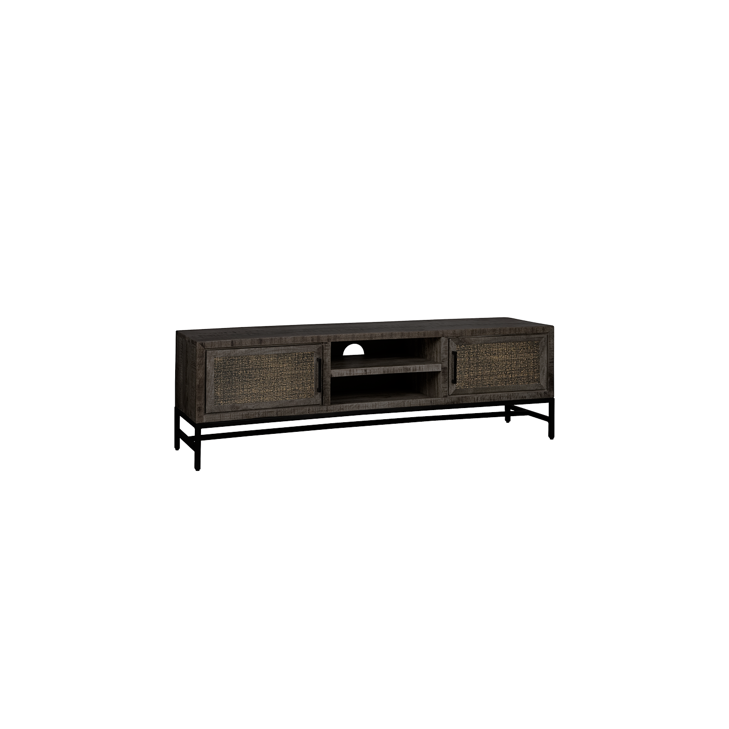 CARINI TV stand black 2 drs. 160x40x50