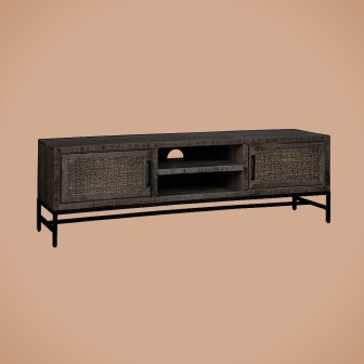 CARINI TV stand black 2 drs. 160x40x50