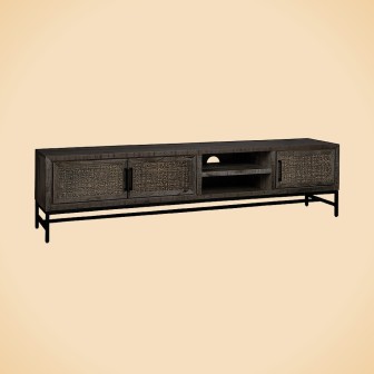 CARINI TV stand black 3 drs. 200x40x50