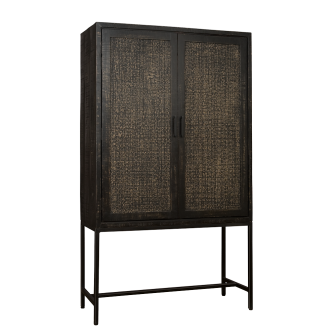 CARINI Cabinet black 2 drs. 110x45x190