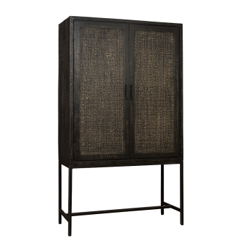 CARINI Cabinet black 2 drs. 110x45x190
