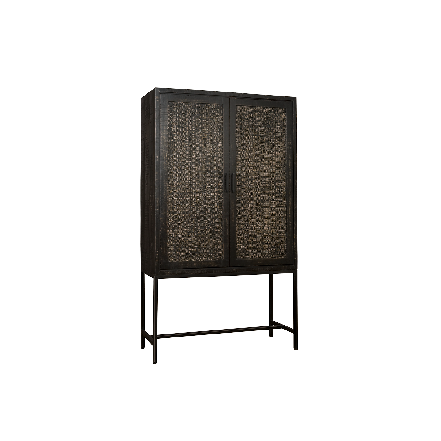 CARINI Cabinet black 2 drs. 110x45x190