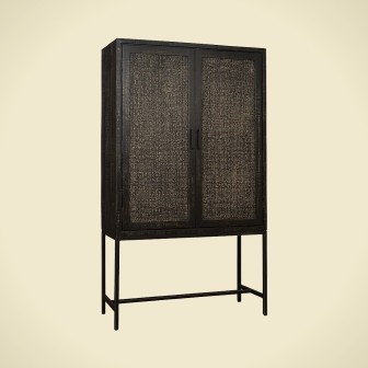CARINI Cabinet black 2 drs. 110x45x190