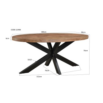 Eetkamertafel Brix Sturdy Oval 180cm