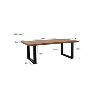 Eetkamertafel Brix Sturdy 240x100 cm