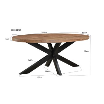 Eetkamertafel Brix Sturdy Oval 240 cm