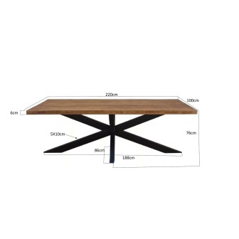 Eetkamertafel Brix Sturdy Spider 220 cm