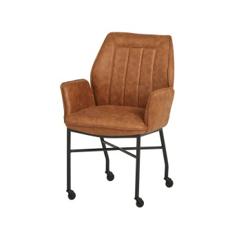Eetkamerstoel Denver - Micro Tan 5 Cognac - Unique Collection