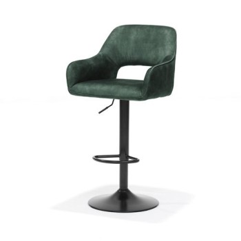 Barkruk Katy Velvet Groen | Draaibaar + Verstelbare hoogte