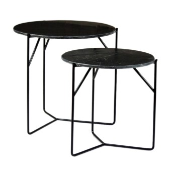 Mason Marble Black/Black Set of 2