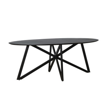 Eetkamertafel Oslo Black Acasia Web Leg 200cm