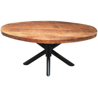 Eettafel Mangohout | Ovaal Vlak | O-Spinpoot | 200 x 100 cm