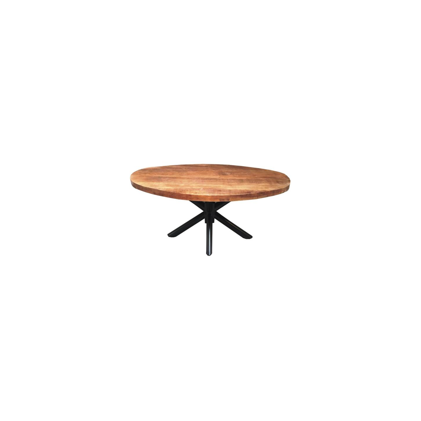 Eettafel Mangohout | Ovaal Vlak | O-Spinpoot | 200 x 100 cm