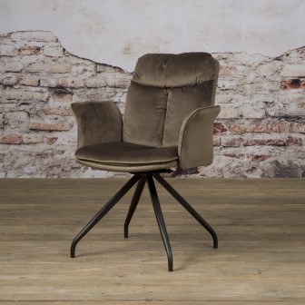 Rota swivel armchair - Lush 822-227 Brown
