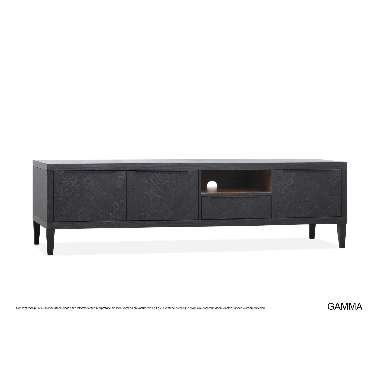 Tv-meubel Gamma | groot 3 dr/1la/1 open | Lamulux