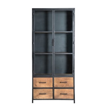 Puro Cupboard 2 Glassdrs 4 Drw