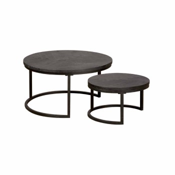 VIOLA Round set of 2 coffeetable 70/55 - black