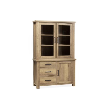 Vitrinekast Nora | 2 deurs glas/1 deurs/3 laden | Lamulux Barley