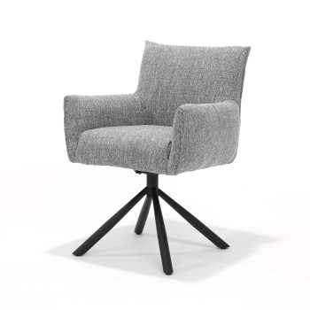 Eetkamerstoel Focus | Draaipoot | Bouclé stof | Oasis Grey
