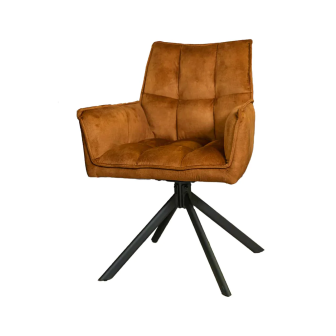 Eetkamerstoel Dani Velvet | Gold | Met armleuning