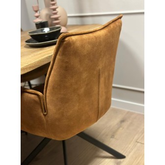 Eetkamerstoel Dani Velvet | Gold | Met armleuning