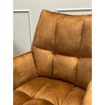 Eetkamerstoel Dani Velvet | Gold | Met armleuning