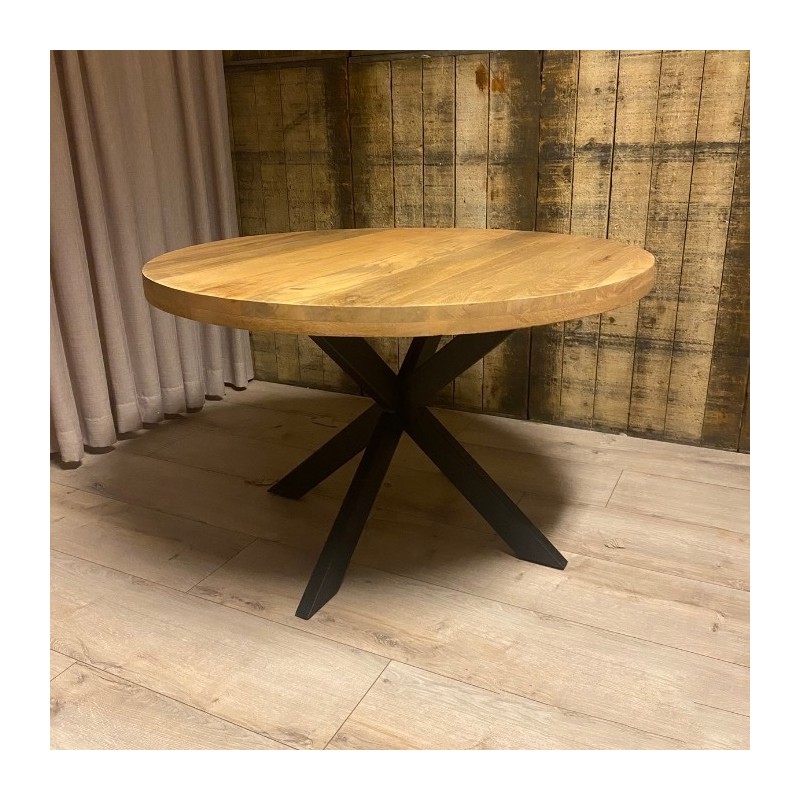 Eetkamertafel Sano Rond | 120 x 120 x 6 cm | Mangohout Royal Brown Eetkamertafel Sano Rond | 120 x 120 x 6 cm | Mangohout Royal Brown