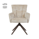 Bardi Eetkamerstoel | Met armleuning | Cremona 14 beige |  Poot Anodic Brown (draaibaar)