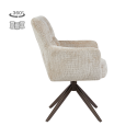 Bardi Eetkamerstoel | Met armleuning | Cremona 14 beige |  Poot Anodic Brown (draaibaar)