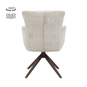 Bardi Eetkamerstoel | Met armleuning | Cremona 14 beige |  Poot Anodic Brown (draaibaar)