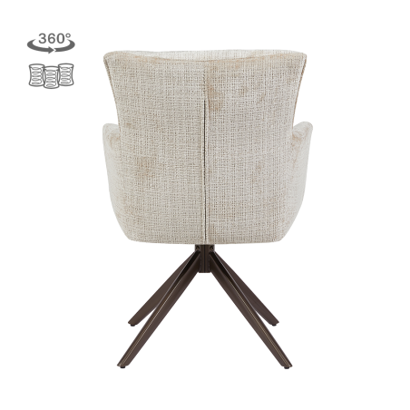 Bardi Eetkamerstoel | Met armleuning | Cremona 14 beige |  Poot Anodic Brown (draaibaar)