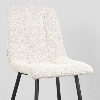 Eetkamerstoel Juul - Champagne - Boucle - Black Frame