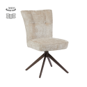 Bardi Eetkamerstoel | Zonder armleuning | Cremona 14 Beige | Poot Anodic Brown (draaibaar)