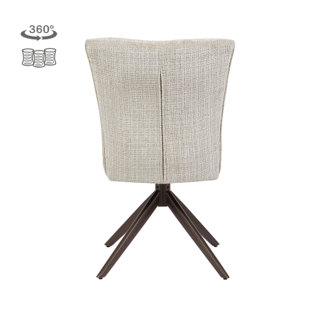 Bardi Eetkamerstoel | Zonder armleuning | Cremona 14 Beige | Poot Anodic Brown (draaibaar)