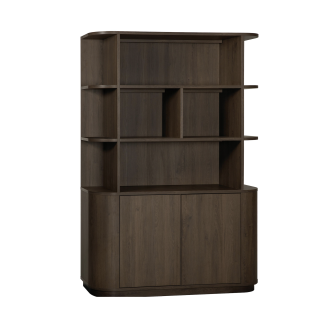 Wandkast Milou | 2 deurs/4 open vak | Lamulux Brown oak