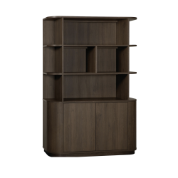 Wandkast Milou | 2 deurs/4 open vak | Lamulux Brown oak