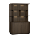 Wandkast Milou | 2 deurs/4 open vak | Lamulux Brown oak