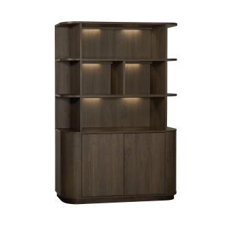 Wandkast Milou | 2 deurs/4 open vak | Lamulux Brown oak