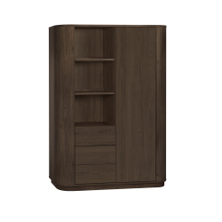 Wandkast Milou | 1 deurs/3 la/3 open vak | Lamulux Brown oak