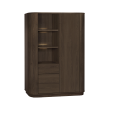 Wandkast Milou | 1 deurs/3 la/3 open vak | Lamulux Brown oak
