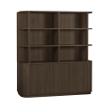 Wandkast Milou | 3 deurs/6 open vak | Lamulux Brown oak