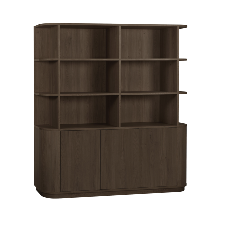Wandkast Milou | 3 deurs/6 open vak | Lamulux Brown oak Wandkast Milou | 3 deurs/6 open vak | Lamulux Brown oak