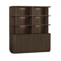 Wandkast Milou | 3 deurs/6 open vak | Lamulux Brown oak