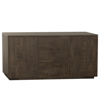 Dressoir Monique | 2 deurs/3 laden | Lamulux Dark Mango
